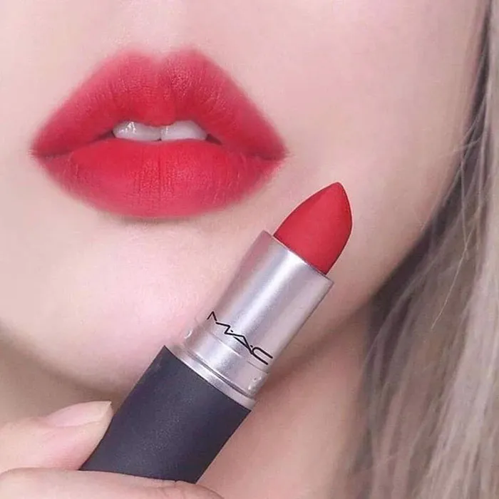 Son MAC Powder Kiss Lipstick Màu 315 Lasting Passion Màu Đỏ Hồng - Son Môi - Vua Hàng Hiệu