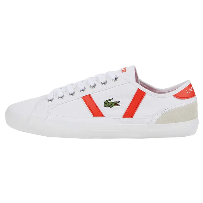 Giày Thể Thao Lacoste Sideline 120 Màu Trắng Viền Đỏ Size 39.5