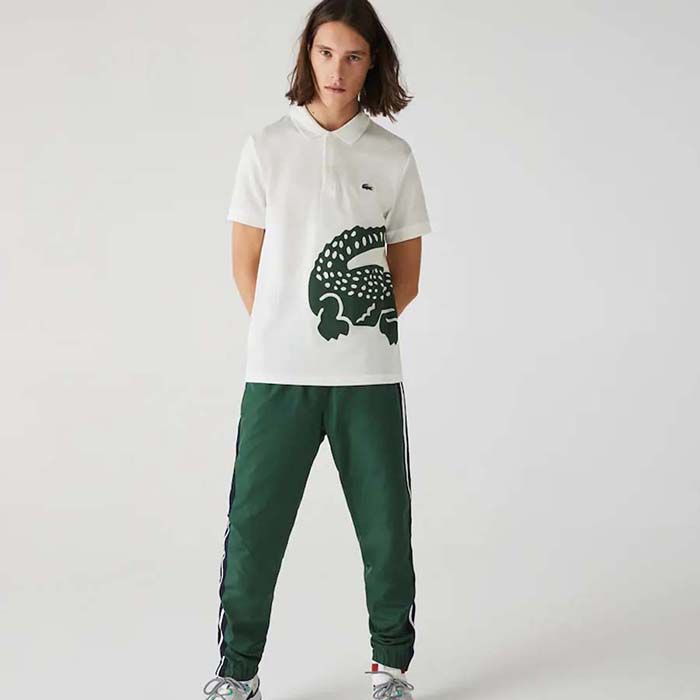 Đặc điểm Áo Polo Men's Lacoste Regular fit Oversized Crocodile Print Polo Shirt Màu Trắng Size S