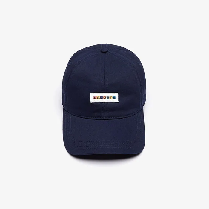 Mũ Lacoste Casquette Cotoon Uni Avec Signature Tricolore Bleu Marine Màu Xanh Navy