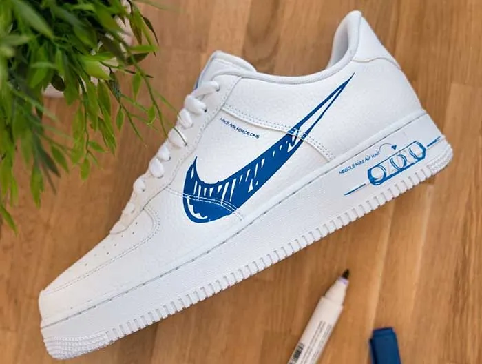 Giày Thể Thao Nike Air Force 1 LV8 Utility Sketch Blue Màu Trắng - Giày - Vua Hàng Hiệu