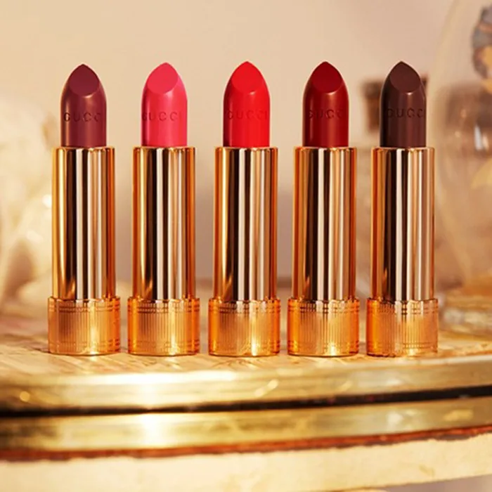 Son Gucci Rouge À Lèvres Satin Lipstick Màu 300 Saie Firelight Cam Đào - Son Môi - Vua Hàng Hiệu