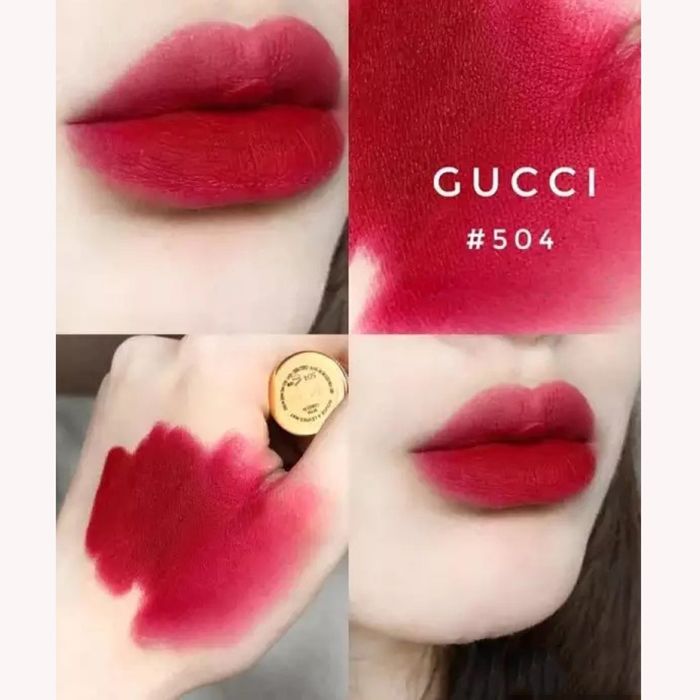 Son Gucci Màu 504 Myra Crimson Matte Đỏ Đậm Tinh Tế - 3