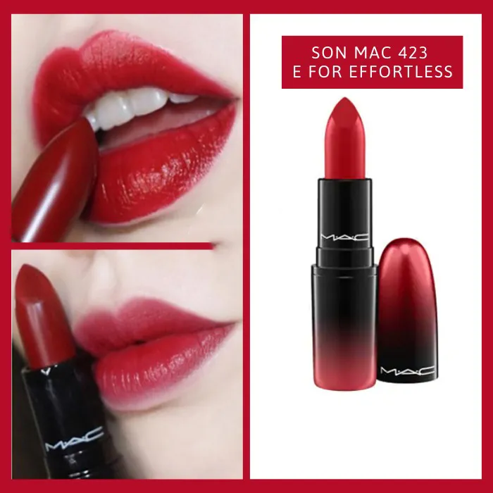 Son MAC 423 E For Effortless Màu Đỏ Thuần Love Me