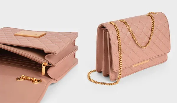 Túi Đeo Vai Nữ Charles & Keith CNK Quilted Shoulder Bag 20840075 Màu Hồng