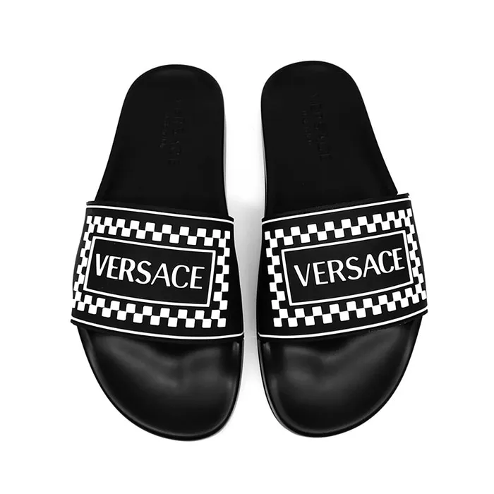 Dép Versace Black Rubber Slide Sandals Màu Đen