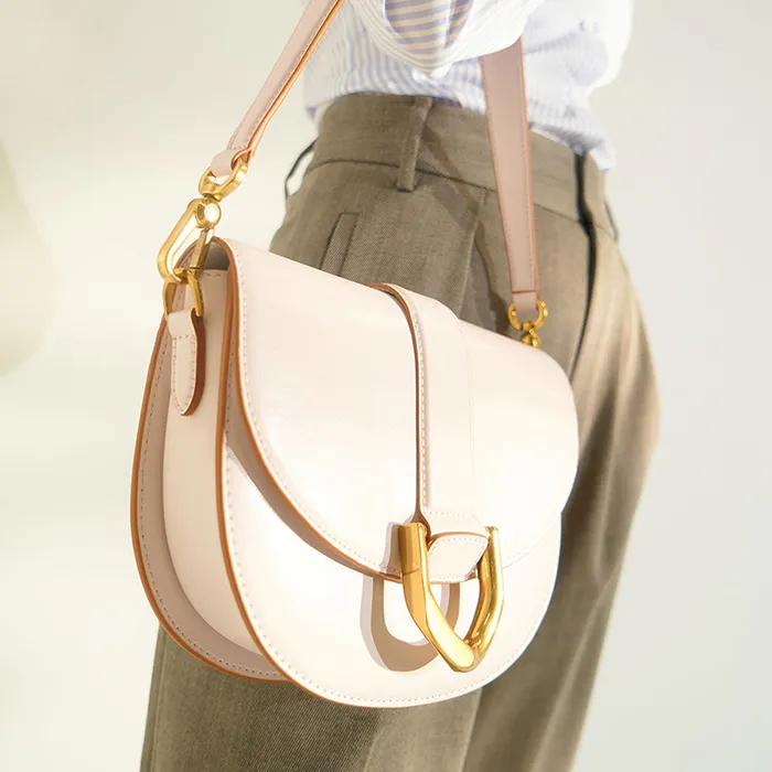 Túi Xách Nữ Charles & Keith CNK Gabine Saddle Bag 80781412 Pink Màu Hồng Nhạt Size 23cm