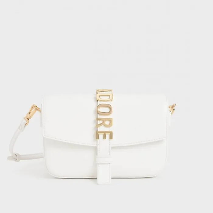 Túi Đeo Chéo Nữ Charles & Keith CNK Adore Crossbody Bag 80781456 White Màu Trắng