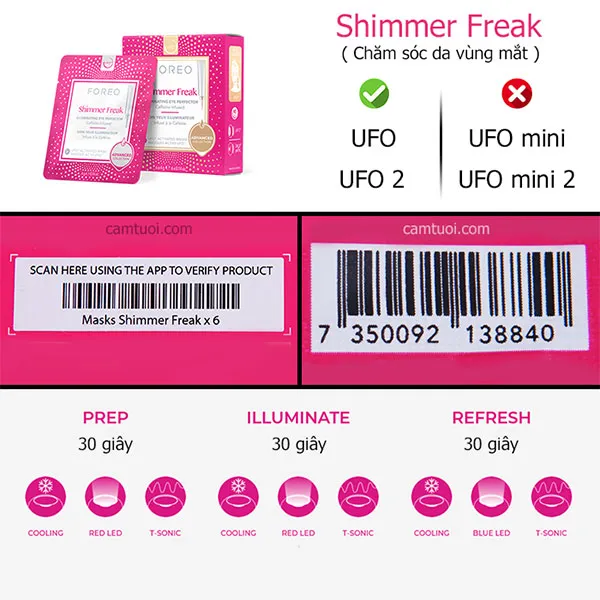 Mặt Nạ Chăm Sóc Vùng Mắt Foreo Shimmer Freak Mask