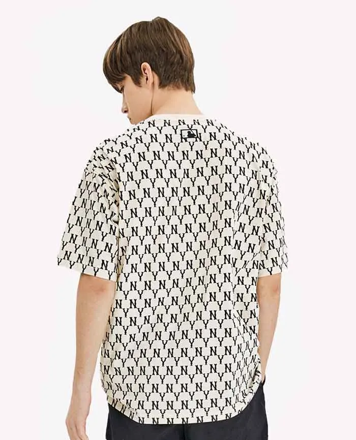☆MLB☆Lettering Overfit Short-sleeve T-shirt 男女兼用 半袖 WOMEN ナイロンベアスムース 半袖Tシャツ ネイビー 071644036
