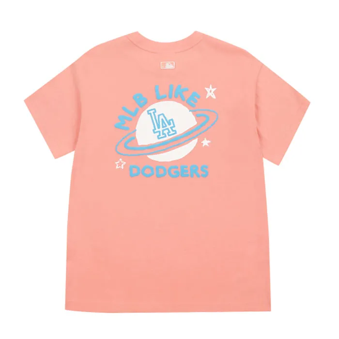 Áo Phông MLB Like Planet Short Sleeve T-Shirt La Dodgers Pink Màu Hồng Cam
