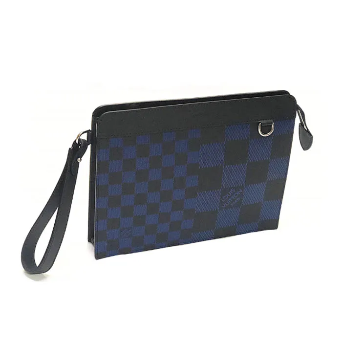 Túi Nam Louis Vuitton LV Pochette Voyage A4 Monogram Màu Xanh Navy