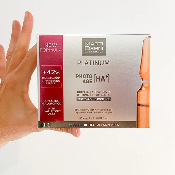 Ampoules 15% Vitamin C Nguyên Chất Hỗ Trợ Làm Trẻ Hóa Da - MartiDerm Platinum Photo Age HA+ 10 ống x 2ml