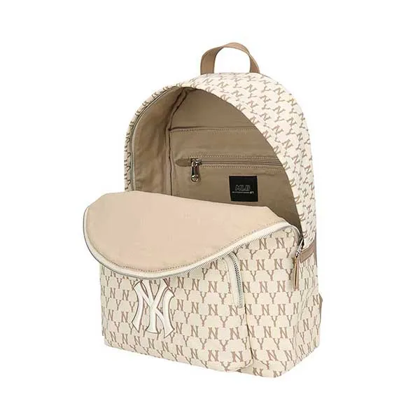 Balo MLB New York Yankees Monogram Backpack Màu Kem - Túi xách - Vua Hàng Hiệu