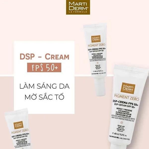 Kem Ngày Làm Sáng Da, Mờ Sắc Tố, Duy Trì Sau Hydroquinone MartiDerm Pigment Zero DSP FPS50+ Cream 40ml - Mỹ phẩm - Vua Hàng Hiệu