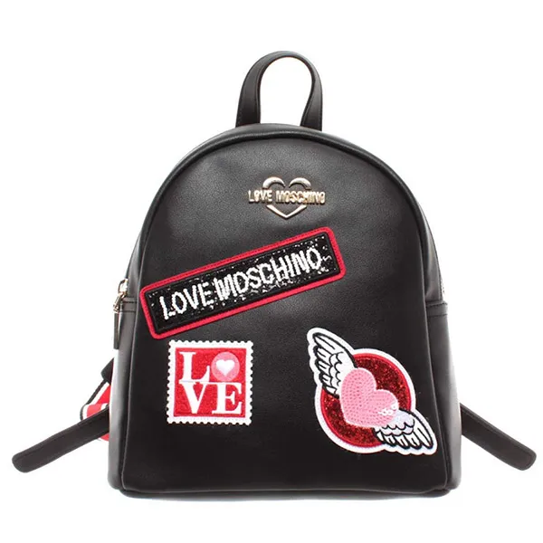 Balo Moschino Women's Patch Backpack Màu Đen - Túi xách - Vua Hàng Hiệu