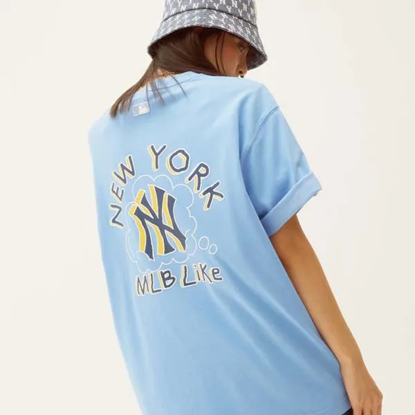 Áo Phông MLB Like Popcorn Overfit Short Sleeve T-shirt New York Yankees Màu Xanh Size L - 3