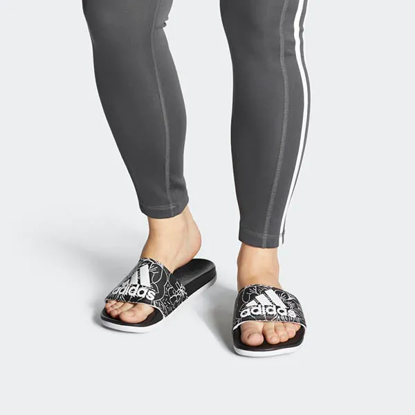 Dép Quai Ngang Adidas Adilette Comfort Slides Core Black Purple Tint Màu Đen