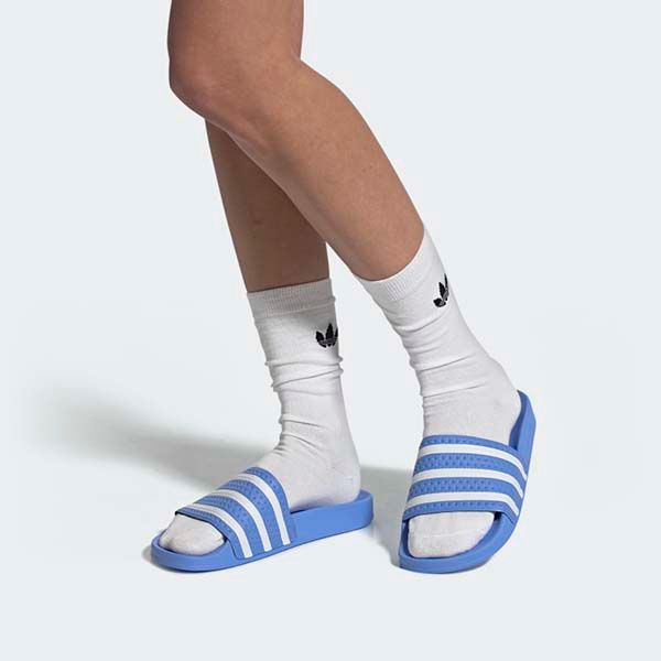 Dép Quai Ngang Adidas Slides Real Blue Cloud White Màu Xanh Blue - 3