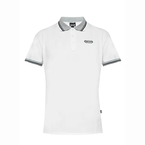 Áo Polo Just Cavalli Logo-Embroidered S01GC0452 Màu Trắng Size S - Thời trang - Vua Hàng Hiệu