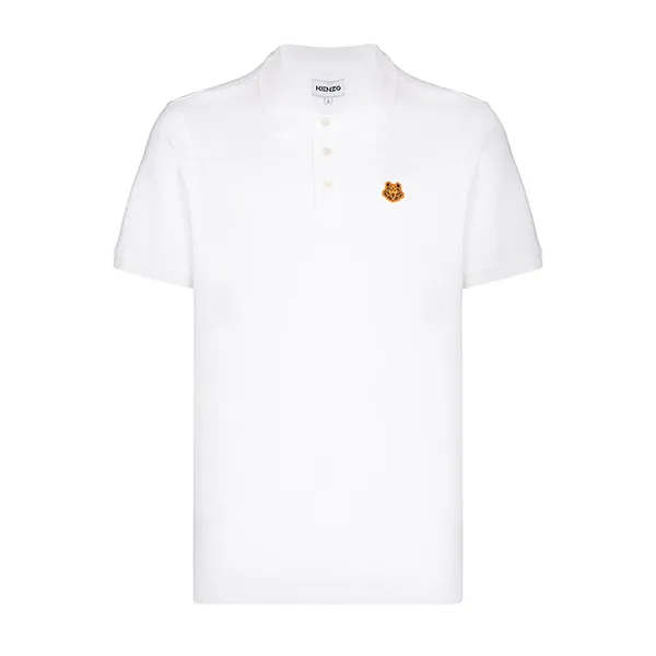 Áo Polo Kenzo Tiger Crest Short-Sleeve Polo Shirt 5PO001-4PU Màu Trắng