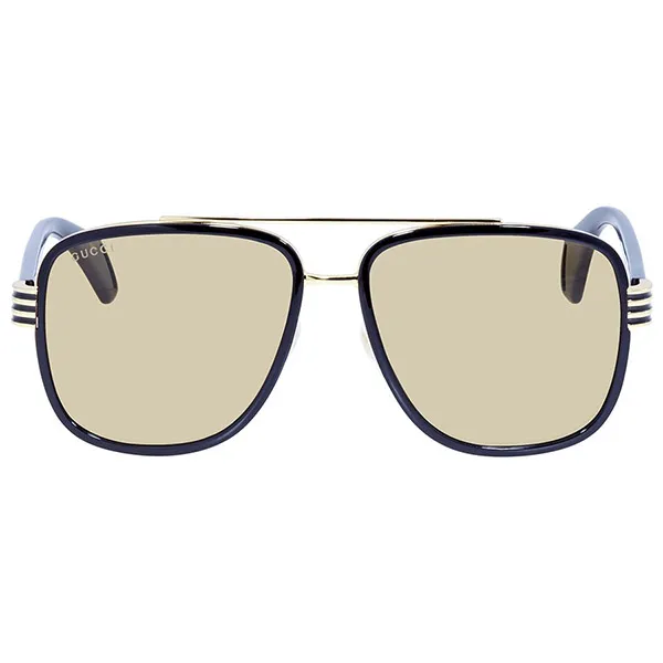 Kính Mát Gucci Aviator Men's Sunglasses GG0448S-002 58 Màu Đen Vàng