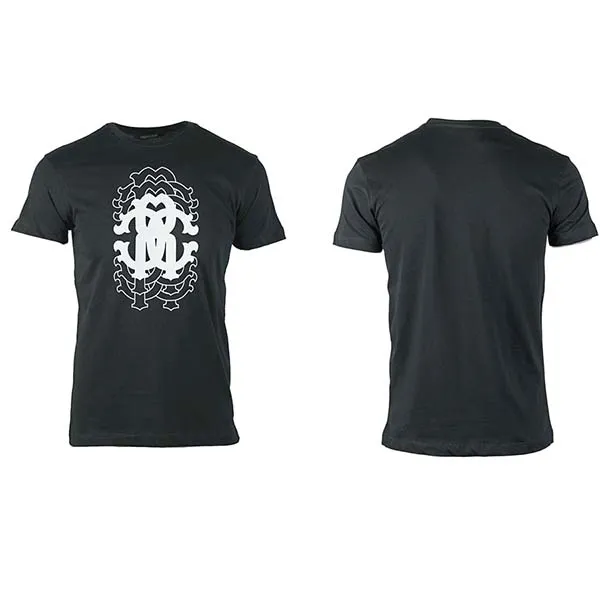 Áo Thun Roberto Cavalli Repetition Logo Black T-Shirt Màu Đen - Thời trang - Vua Hàng Hiệu