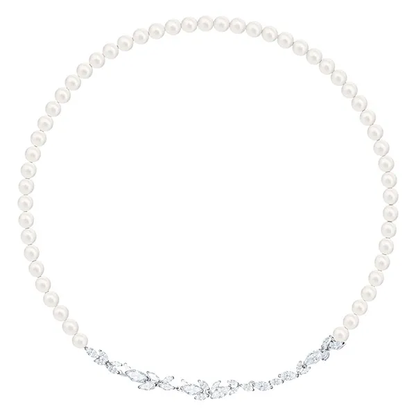 Dây Chuyền Swarovski Louison Imitation Pearl Crystal Leaf Necklace - Trang sức - Vua Hàng Hiệu
