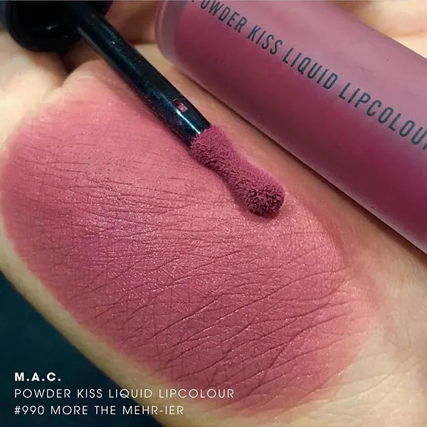Son Kem Mac Powder Kiss Liquid Lipcolour – 990 More The Mehr-ier Màu Hồng Đất - Son Môi - Vua Hàng Hiệu