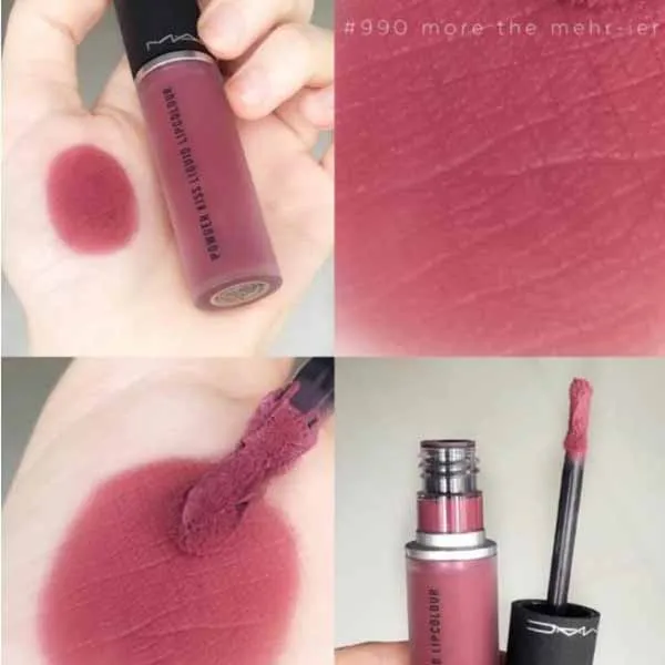 Son Kem Mac Powder Kiss Liquid Lipcolour – 990 More The Mehr-ier Màu Hồng Đất - Son Môi - Vua Hàng Hiệu
