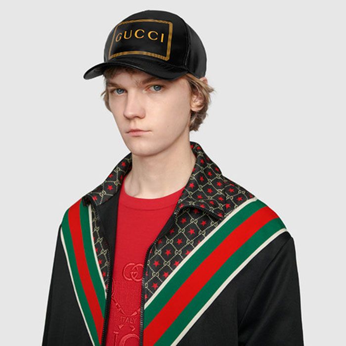 Mũ Gucci Black Baseball Hat With Gucci Frame Print Màu Đen - 2