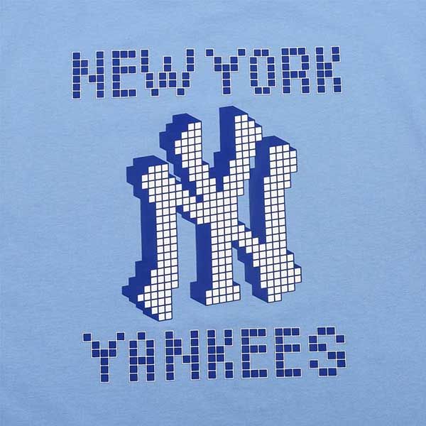 Áo Phông MLB Play Back Pixel Logo Overfit Short Sleeve T-shirt New York Yankees Màu Xanh Nhạt Size S - 3