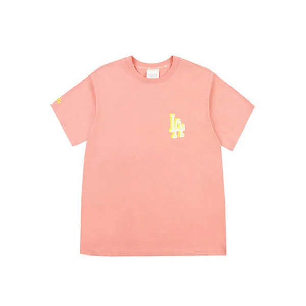 Áo Phông MLB Play Back Pixel Logo Overfit Short Sleeve T-shirt LA Dodgers Màu Hồng Cam Size S