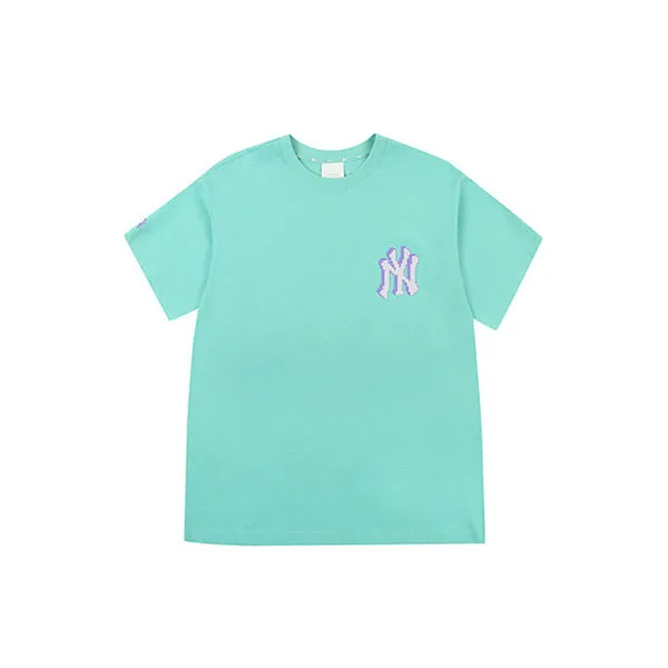 Áo Phông MLB Play Back Pixel Logo Overfit Short Sleeve T-shirt New York Yankees Màu Xanh Ngọc Size M - 2