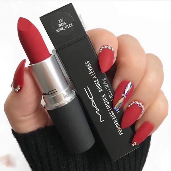 Son Mac Powder Kiss 922 Werk Werk Werk Màu Đỏ Lạnh - Son Môi - Vua Hàng Hiệu