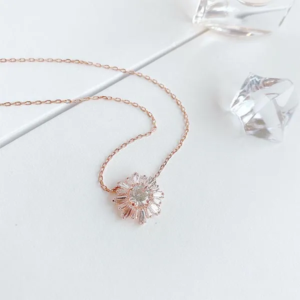Dây Chuyền Swarovski Sunshine Pendant White Rose-gold Tone Plated