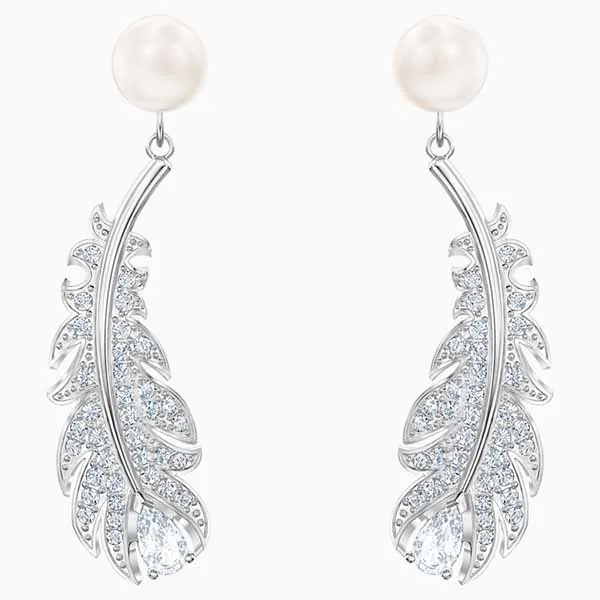 Khuyên Tai Swarovski Nice Pierced Earrings White Rhodium Plated - Trang sức - Vua Hàng Hiệu