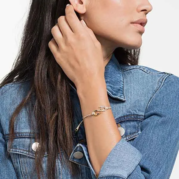 Vòng Đeo Tay Swarovski Power Collection Hook Bracelet Beige Gold-tone Plated - Trang sức - Vua Hàng Hiệu