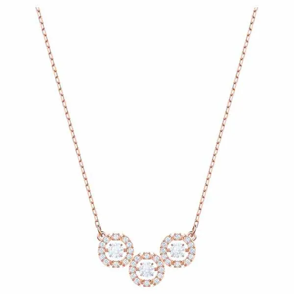 Dây Chuyền Swarovski Sparkling Dance Trilogy Necklace White Rose-gold Tone Plated - Trang sức - Vua Hàng Hiệu