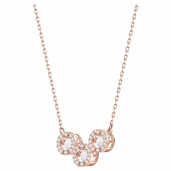 Dây Chuyền Swarovski Sparkling Dance Trilogy Necklace White Rose-gold Tone Plated - Trang sức - Vua Hàng Hiệu