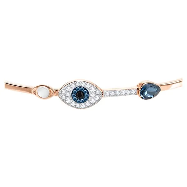Vòng Đeo Tay Swarovski Symbolic Evil Eye Bangle Blue Mixed Metal Finish