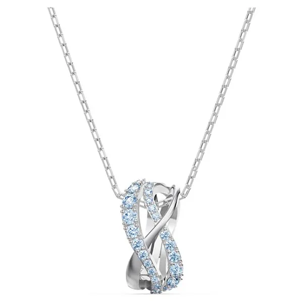 Dây Chuyền Swarovski Twist Rows Pendant Blue Rhodium Plated - Trang sức - Vua Hàng Hiệu
