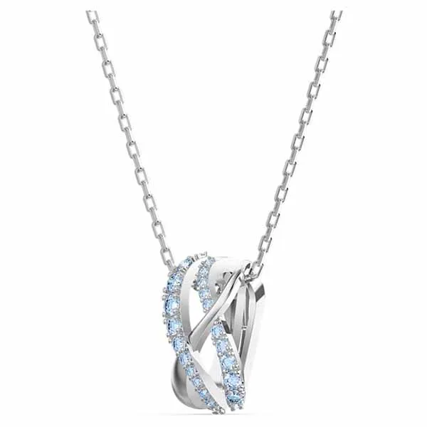 Dây Chuyền Swarovski Twist Rows Pendant Blue Rhodium Plated - Trang sức - Vua Hàng Hiệu