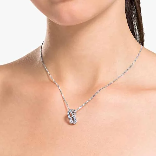 Dây Chuyền Swarovski Twist Rows Pendant Blue Rhodium Plated - Trang sức - Vua Hàng Hiệu