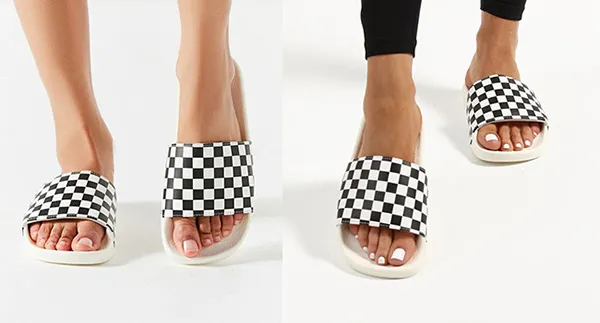 Dép Quai Ngang Vans Slide Checkerboard Màu Caro Đen Trắng - Dép - Vua Hàng Hiệu