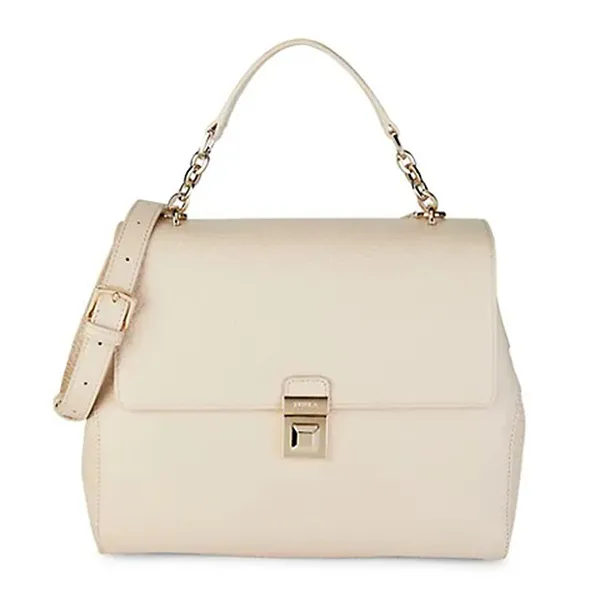 Túi Xách Furla Joann Pebbled Leather Top Handle Bag Màu Trắng Sữa - Túi xách - Vua Hàng Hiệu