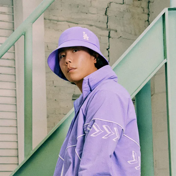 Mũ MLB Seamball Shadow Overfit Bucket Hat La Dodgers 32CPHD111-07V Màu Tím