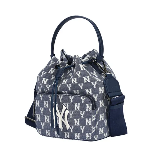 Túi Đeo Chéo MLB Monogram Jacquard Bucket Bag New Yankees 32BG34111-50N Màu Xanh Bò