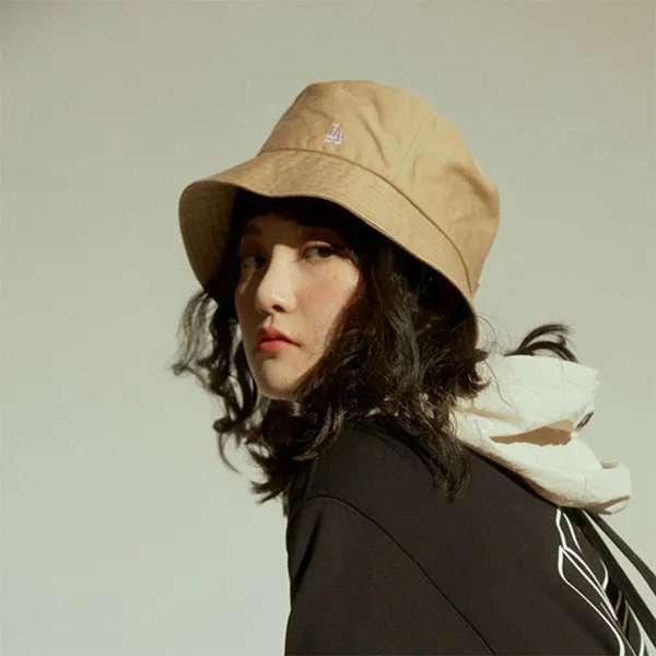 Mũ MLB Nano Logo Bucket Hat La Dodgers 32CPHN111-07B Màu Nâu Nhạt