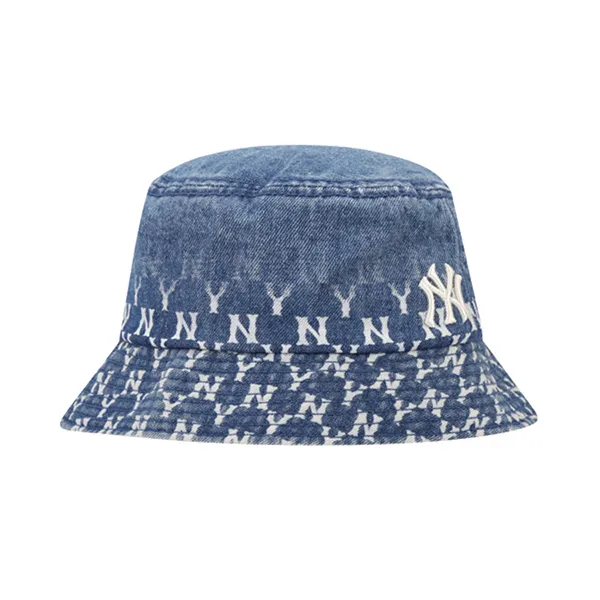 Mũ MLB Monogram Denim Gradation Bucket Hat New York Yankees 32CPH5111-50U Màu Xanh Bò
